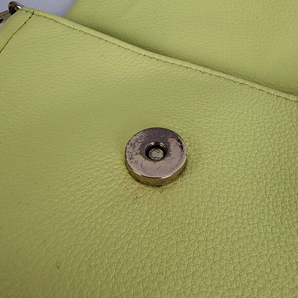 Talbots Neon Yellow Leather Crossbody Purse - Picture 8 of 13